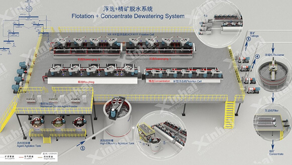 乐动（中国）浮选+脱水工艺3D设计