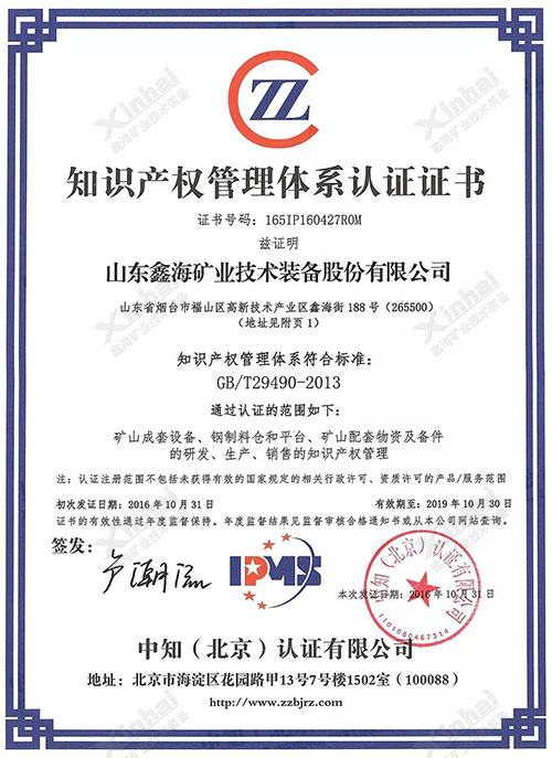 乐动（中国）矿装知识产权管理体系认证