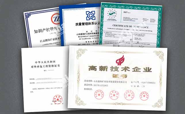 乐动（中国）矿装各种认证证书