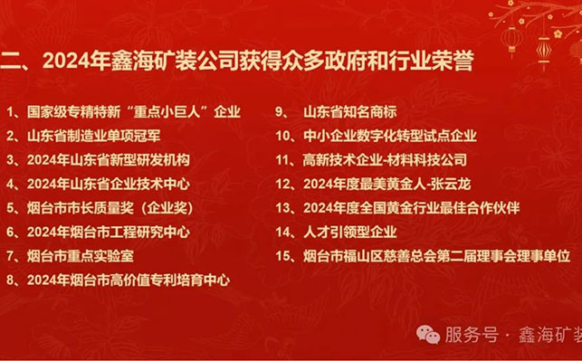 乐动（中国）矿装2024年政府和行业荣誉